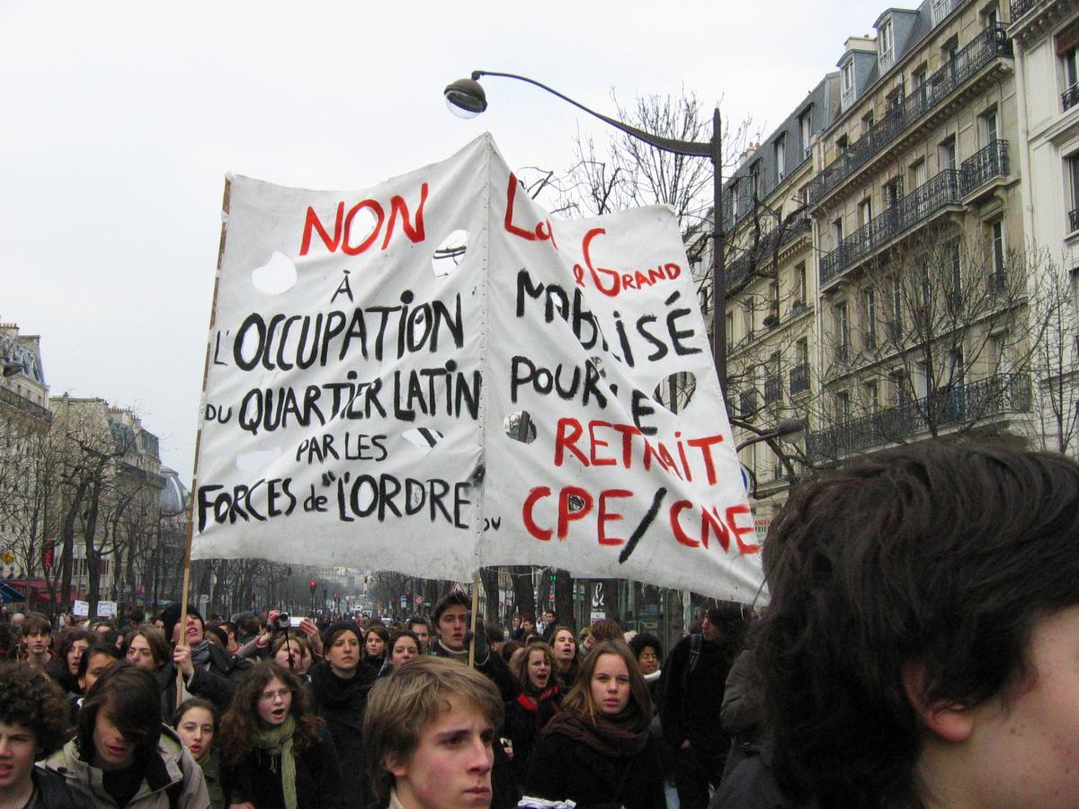 Mouvement contre le CPE. Manifestation parisienne du 16 mars.