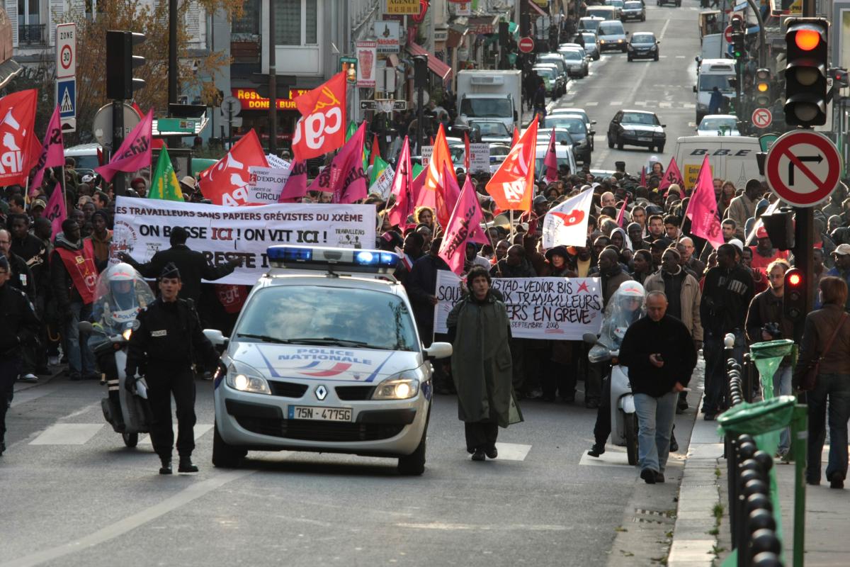 la manifestation rue de Belleville