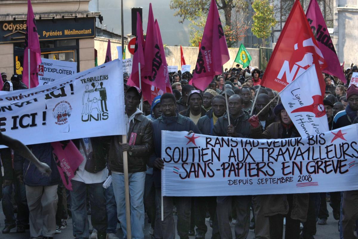 la manifestation rue de Belleville