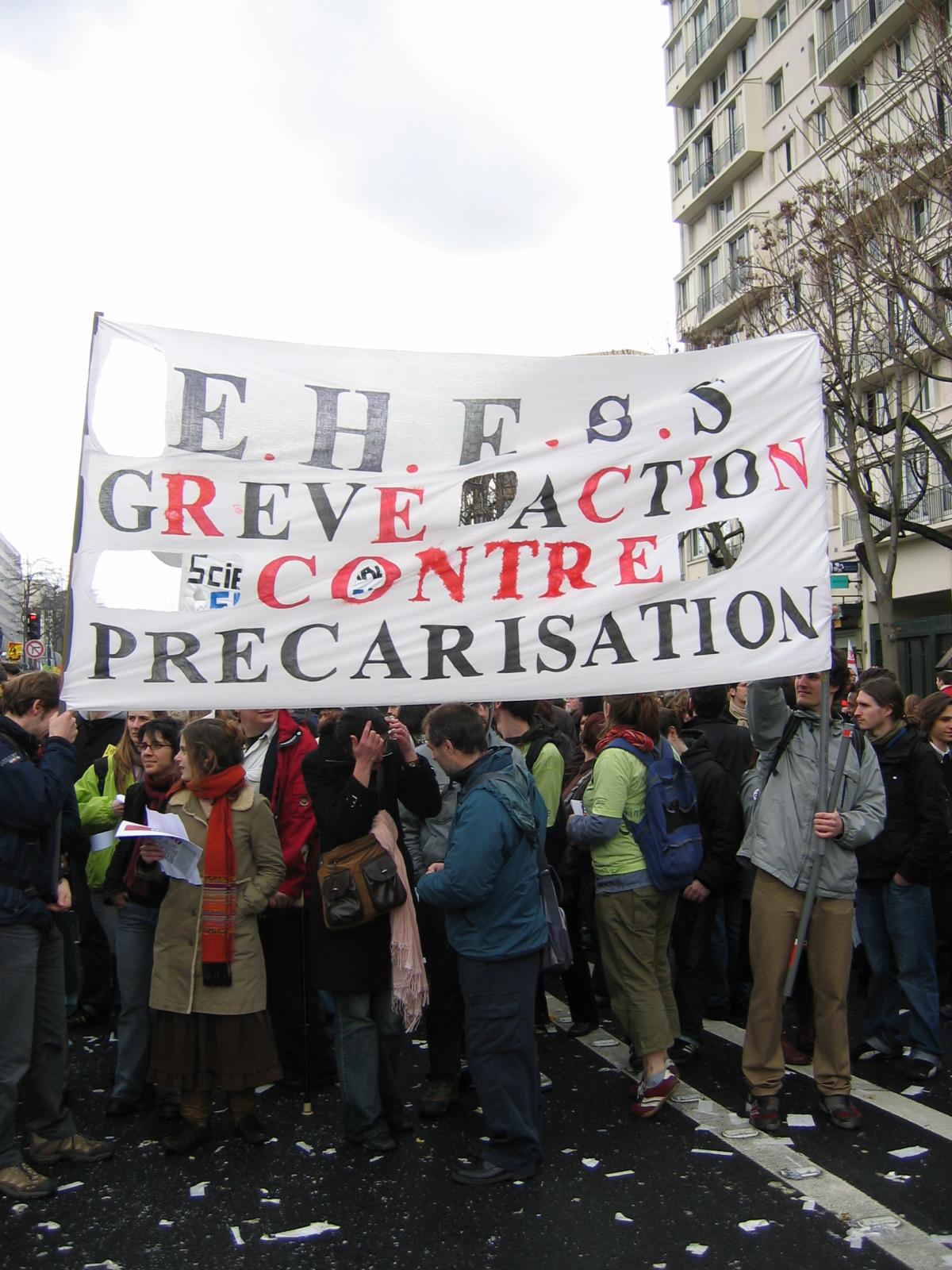 Mouvement contre le CPE. Manifestation parisienne du 28 mars.