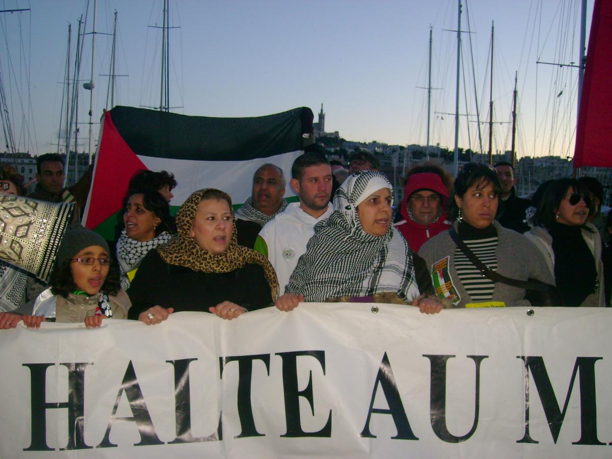 marche pour gaza vieux port de marseille