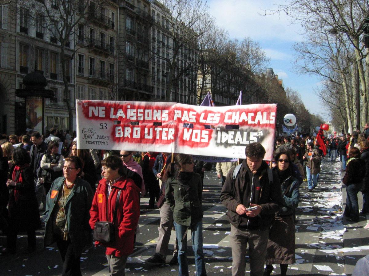 Mouvement contre le CPE. Manifestation parisienne du 4 avril.