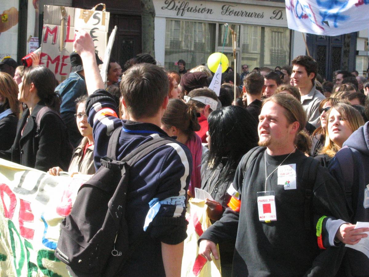 Mouvement contre le CPE. Manifestation parisienne du 4 avril.