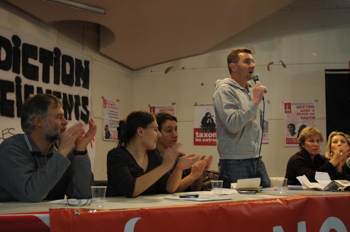 Intervention d'Olivier Besancenot tête de liste aux régionales Ile de France.