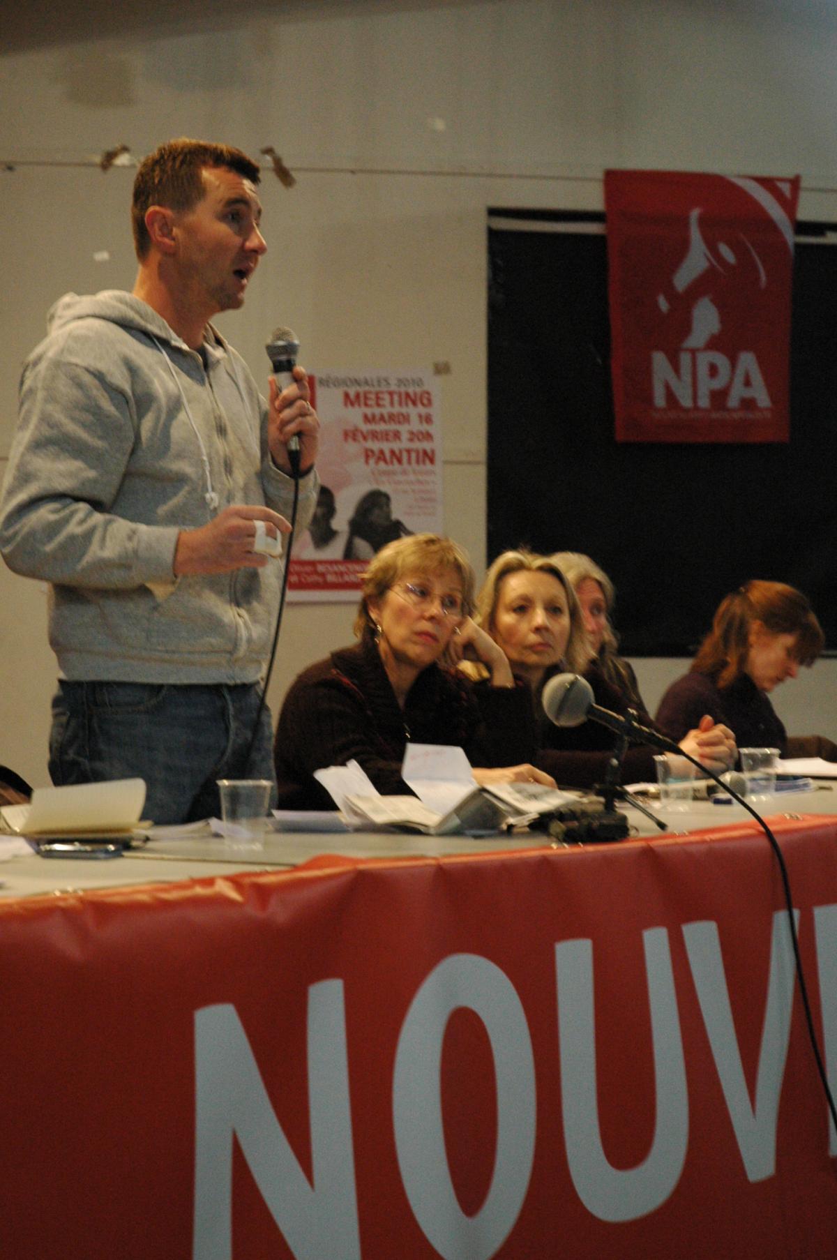 Intervention d'Olivier Besancenot tête de liste aux régionales Ile de France.