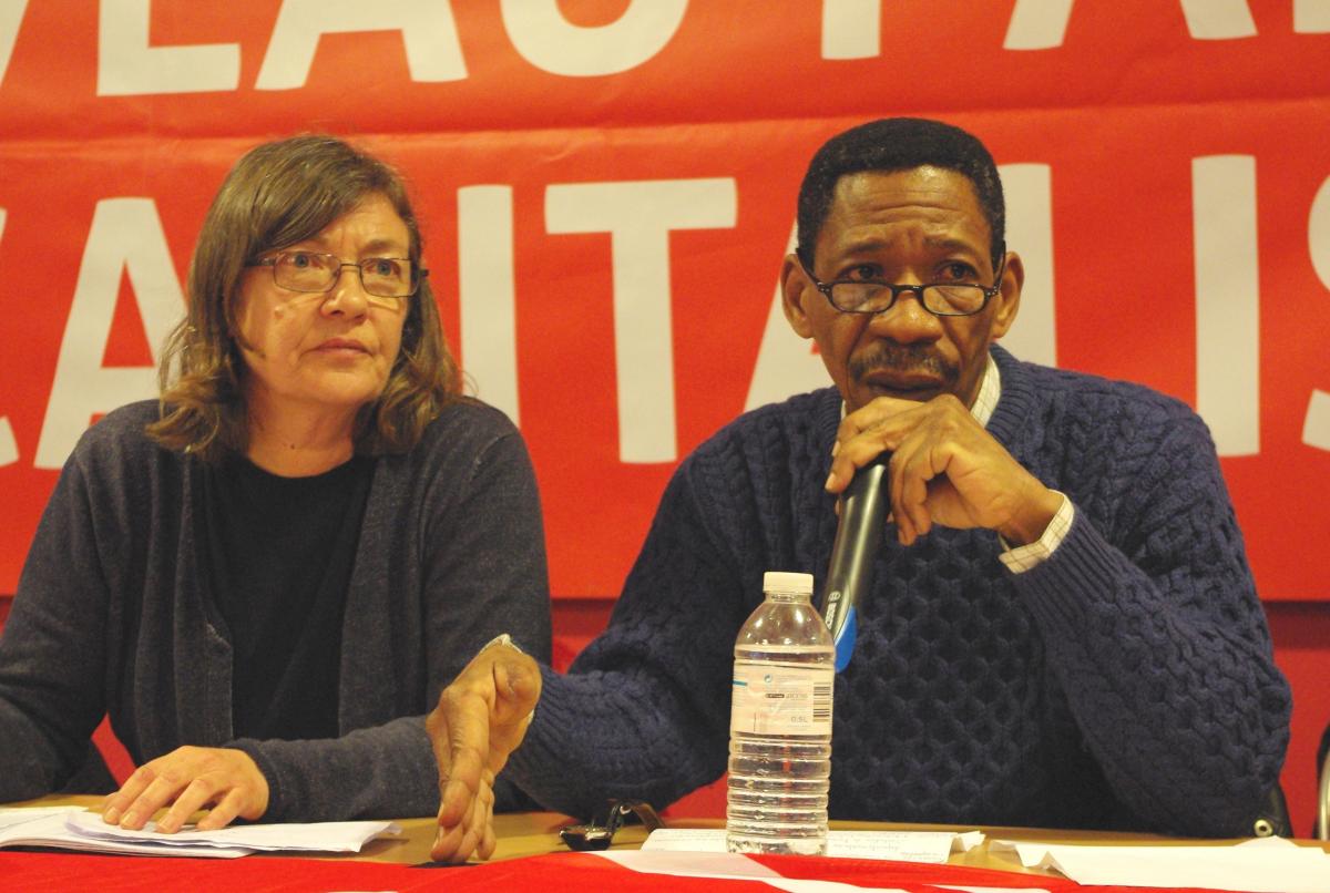 Galia Trépère et Bila Traoré (tête de liste pour le 94) au meeting de Choisy-le-Roi