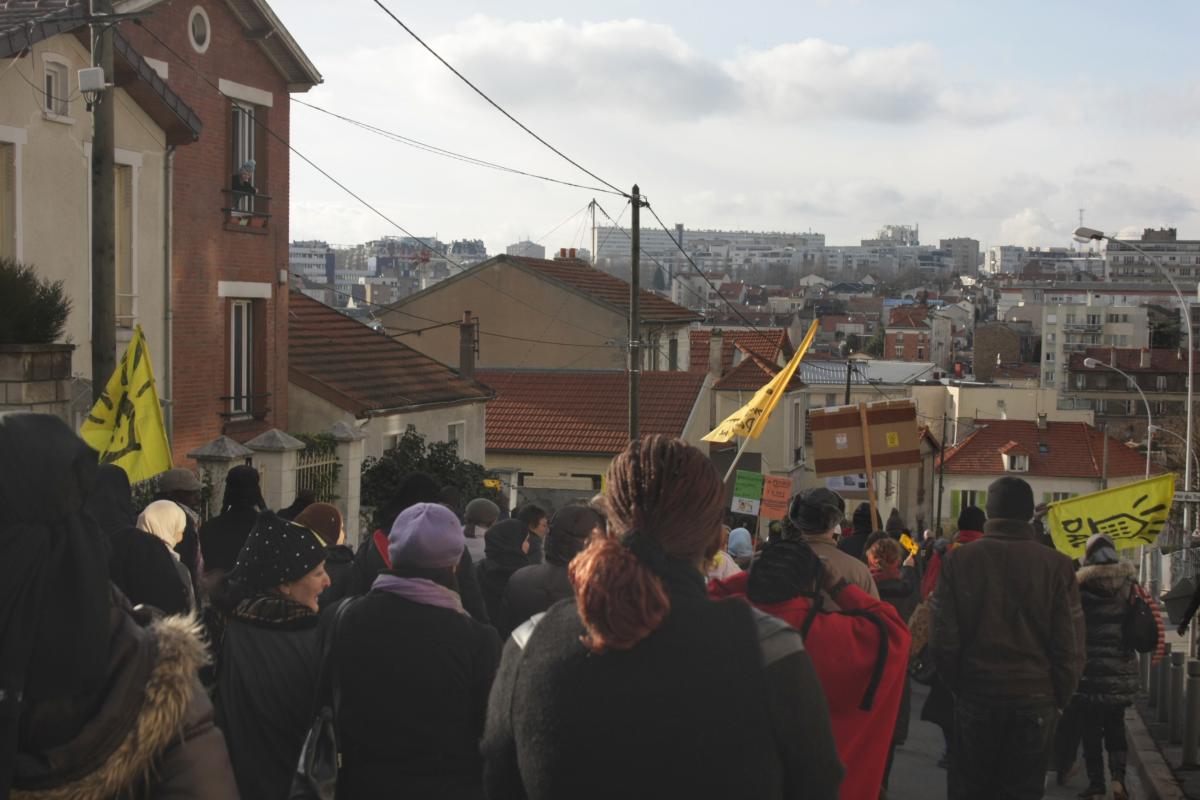 la manifestation dans les hauteurs de Bagnolet