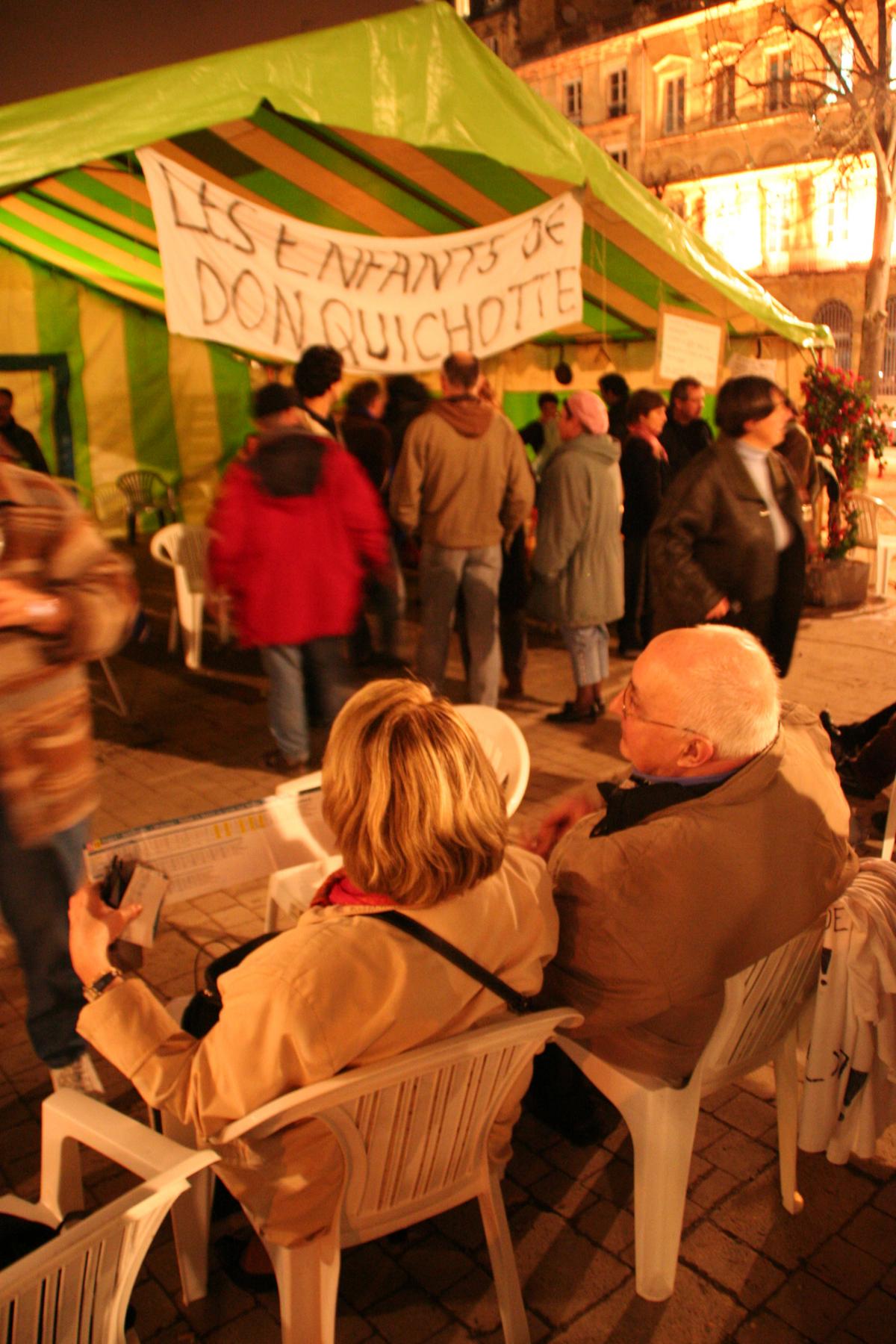 Camp des Enfants de Don Quichotte à Bordeaux, janvier 2007