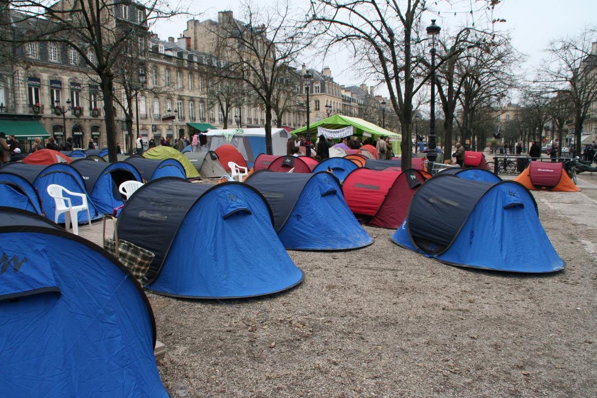 Camp des Enfants de Don Quichotte à Bordeaux, janvier 2007