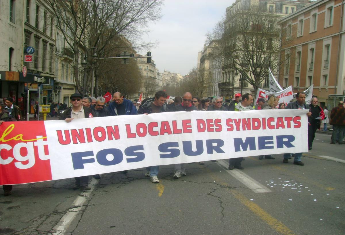 BANDEROLE union locale des syndicats FOS SUR MER