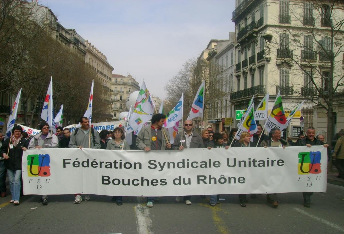 banderole Fédération syndicale Unitaire Bouches Du Rhône