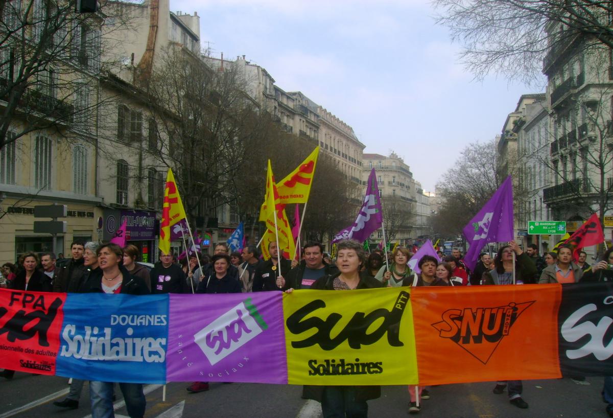 Manifestants au centre ville de Marseille