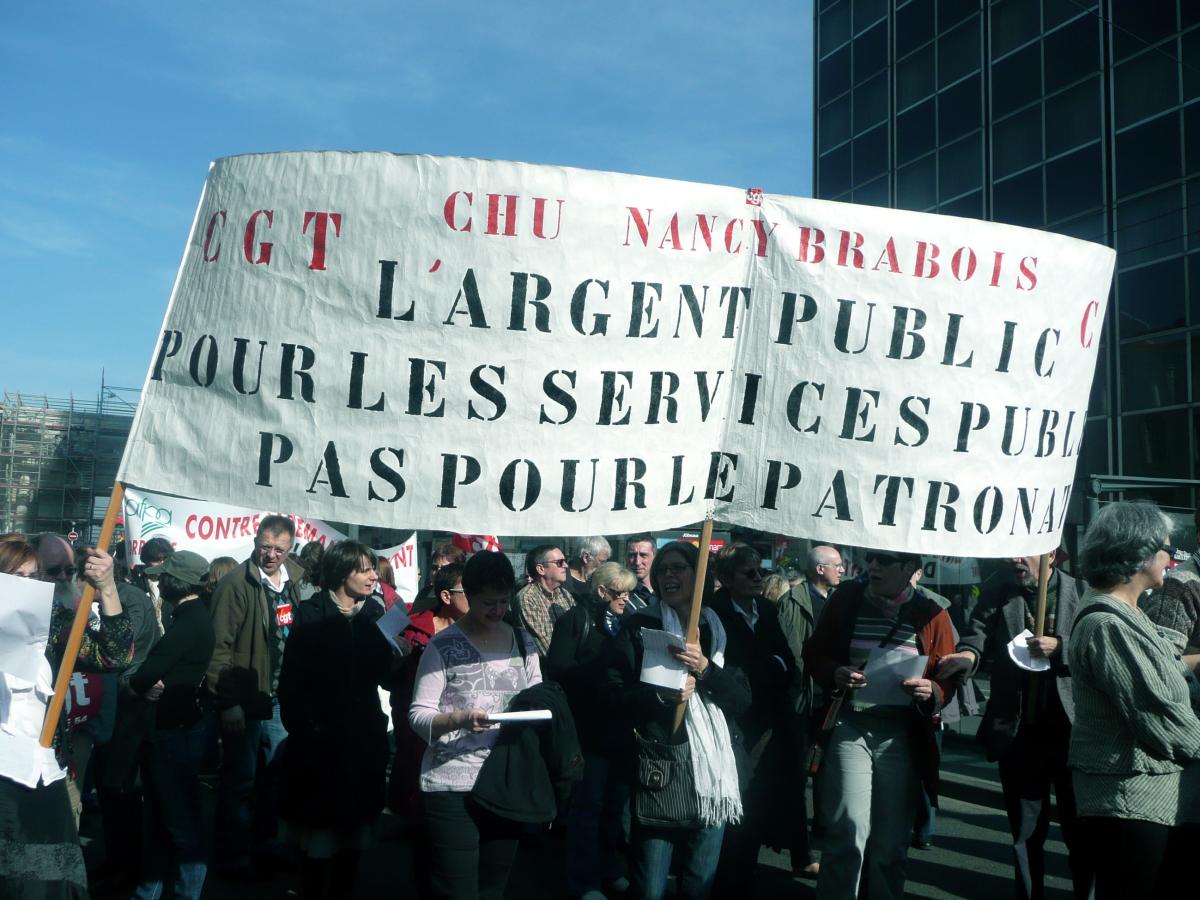 CGT CHU Nancy Brabois : L'argent public pour les services publiques et pas pour le patronat