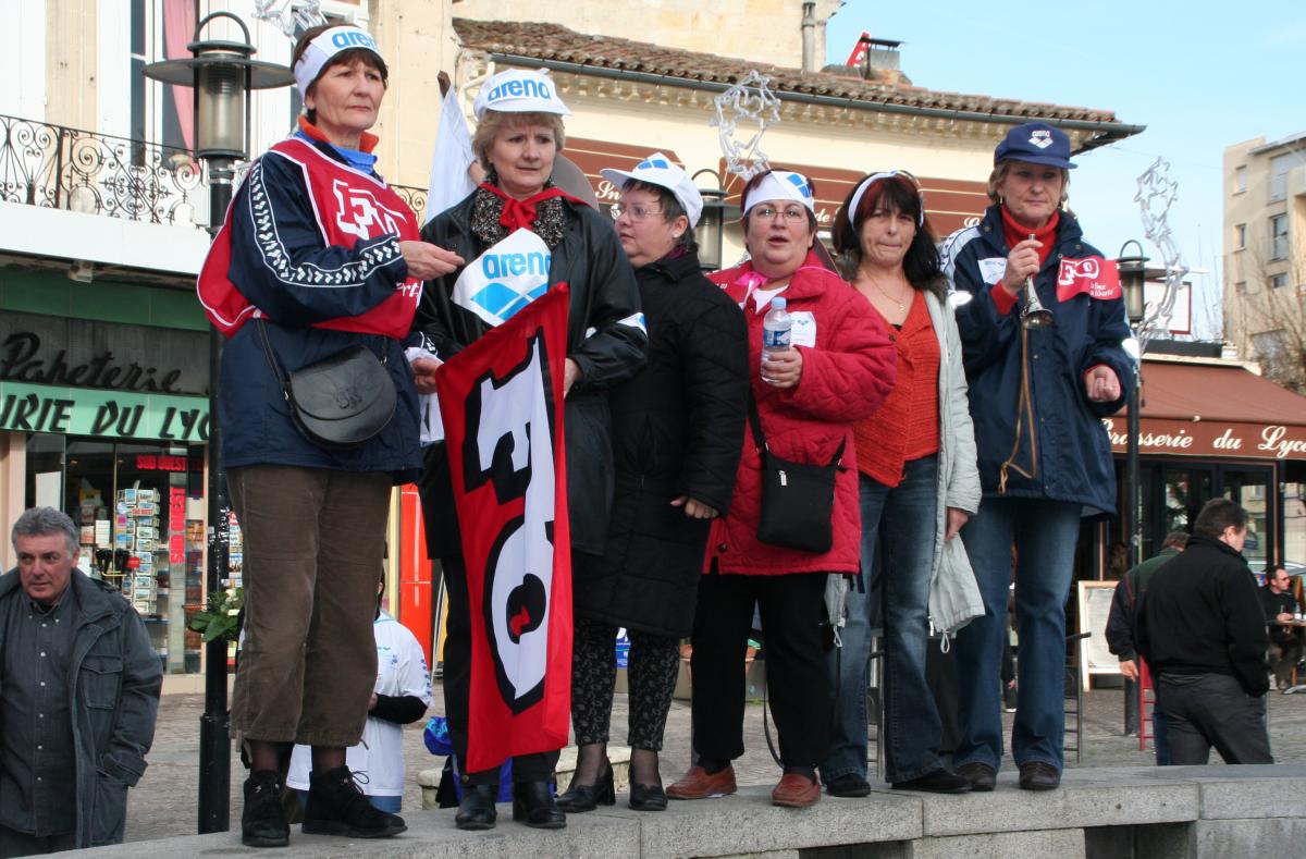 Manifestation contre la délocalisation dArena, Libourne, 14-01-2007