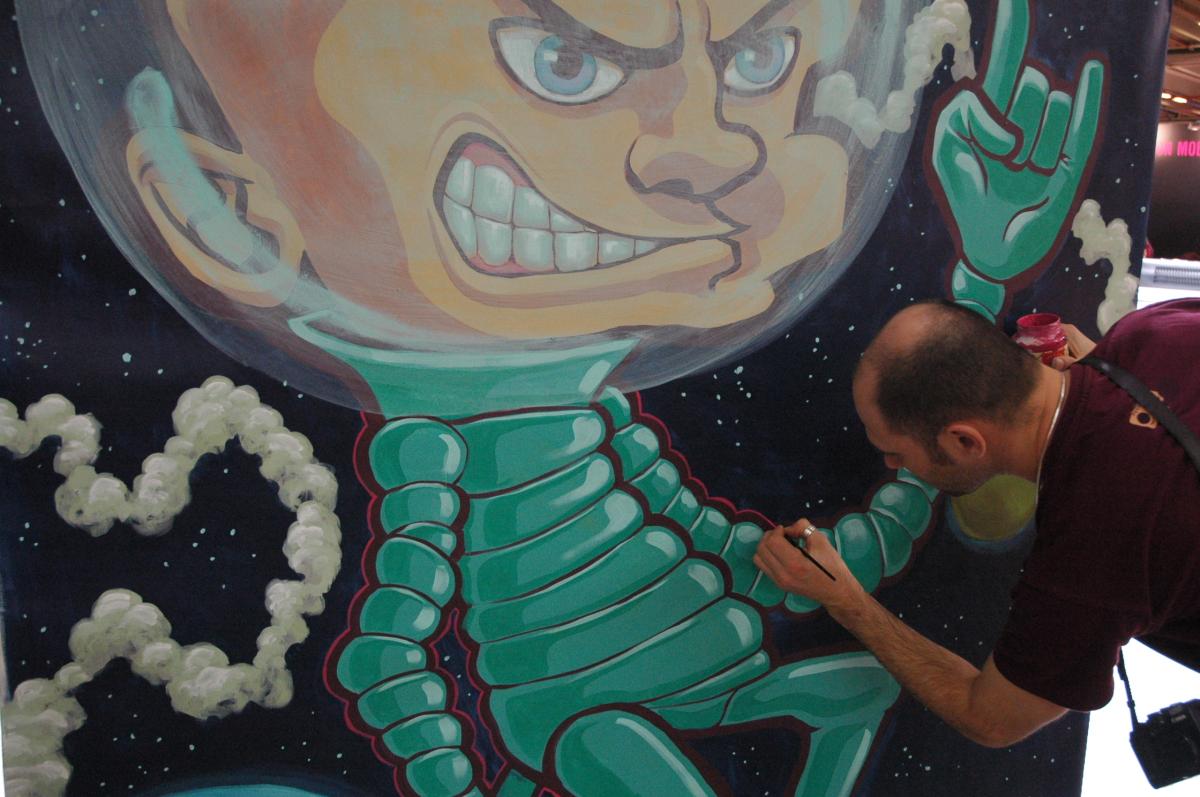 Graphiste au travail.