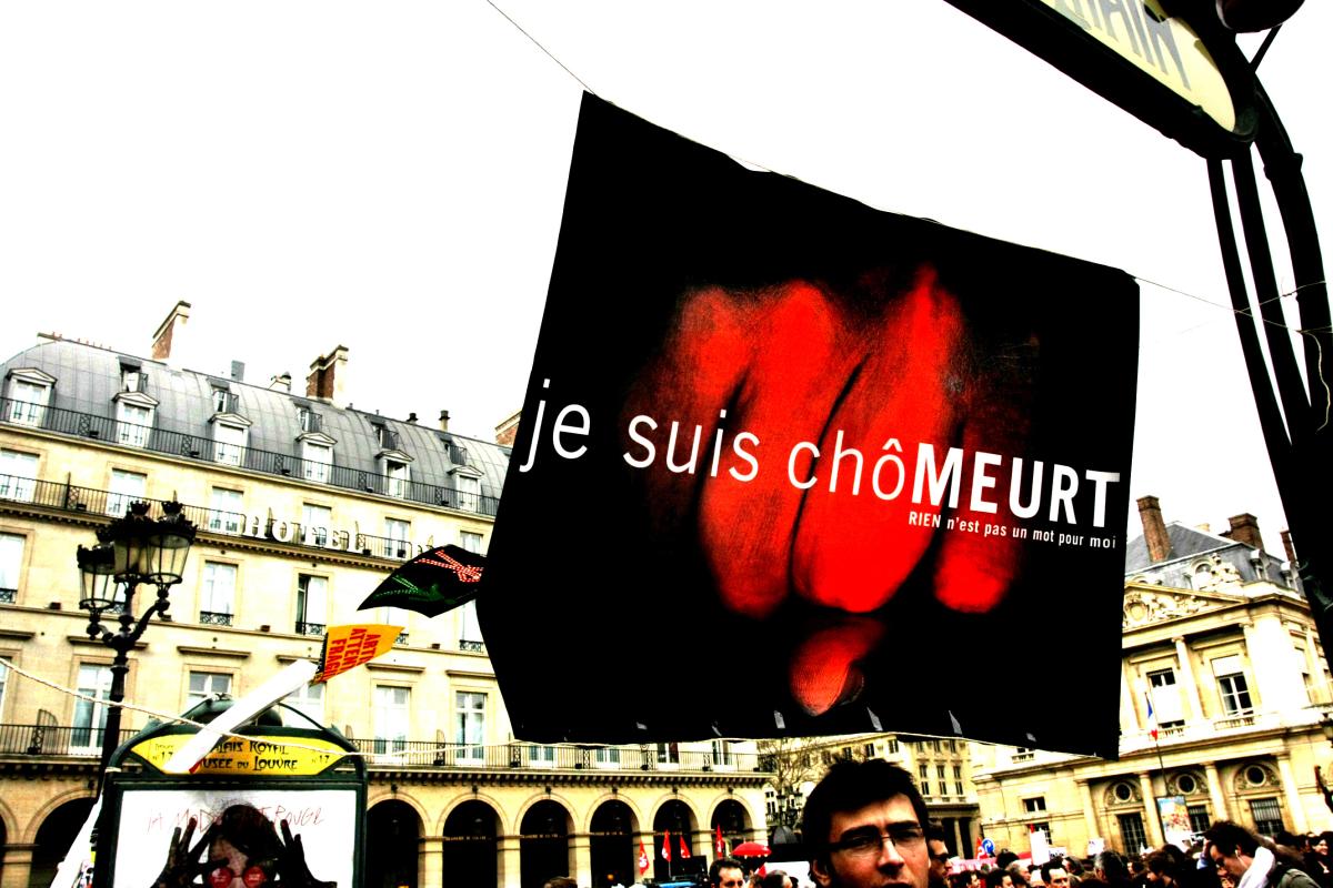 banderole : je suis chôMEURT chômeur