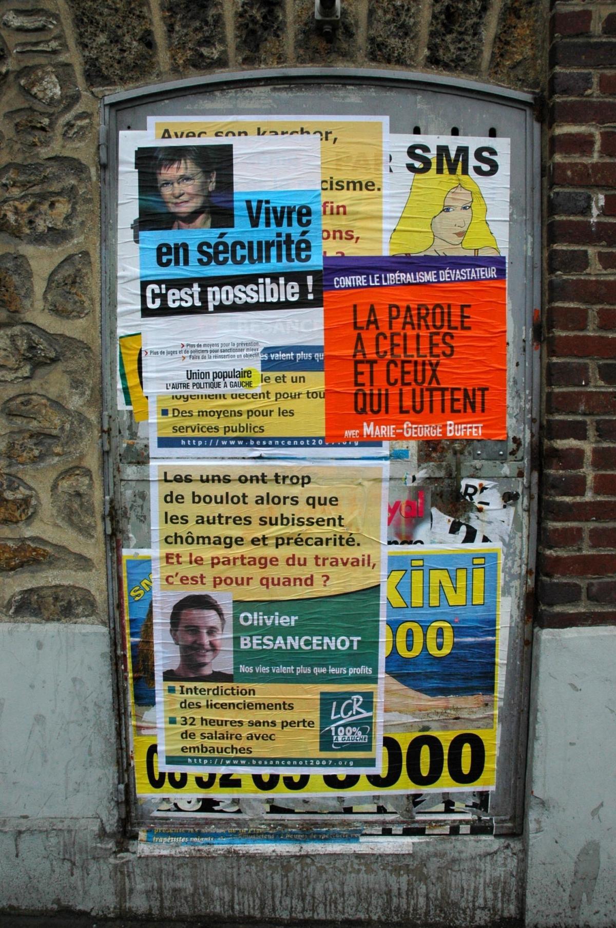 Affiches campagne Présidentielles 2007 Massy Essonne 91