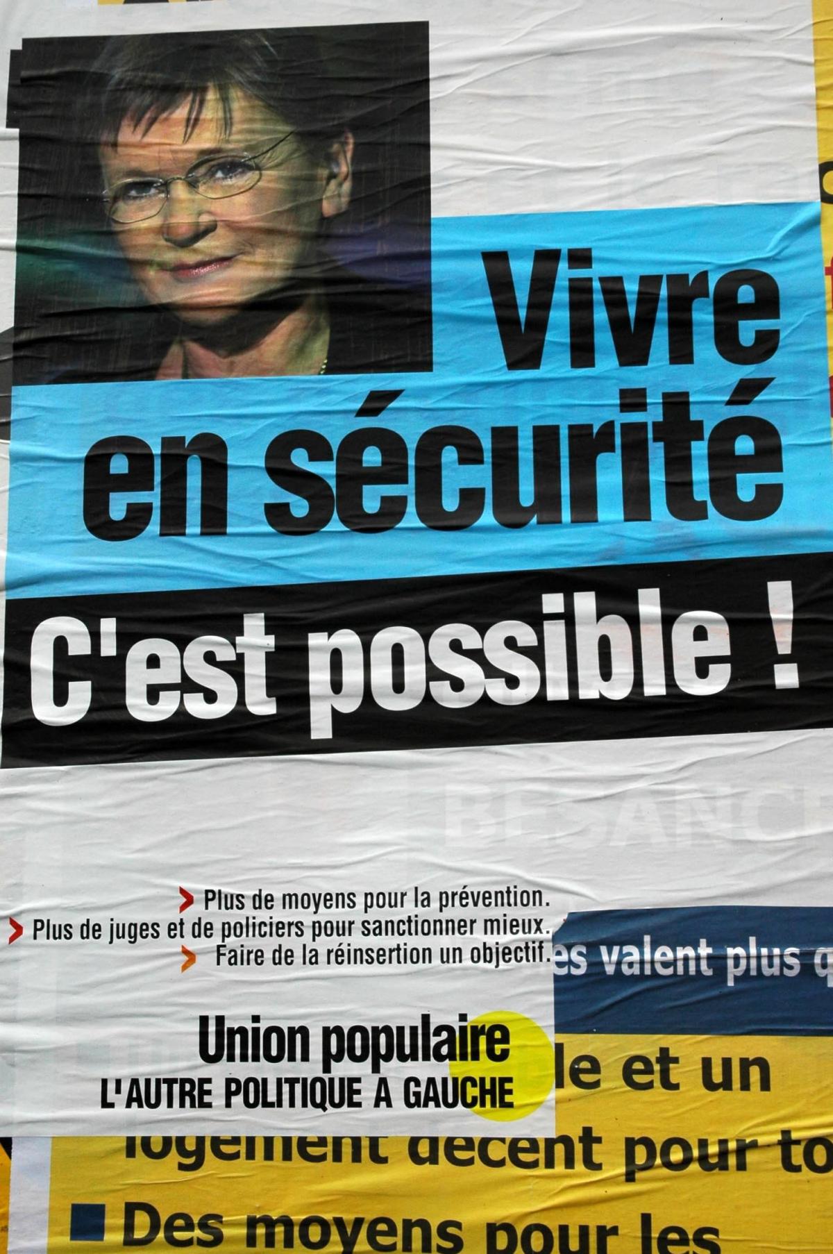 Affiche Marie-George Buffet et la sécurité