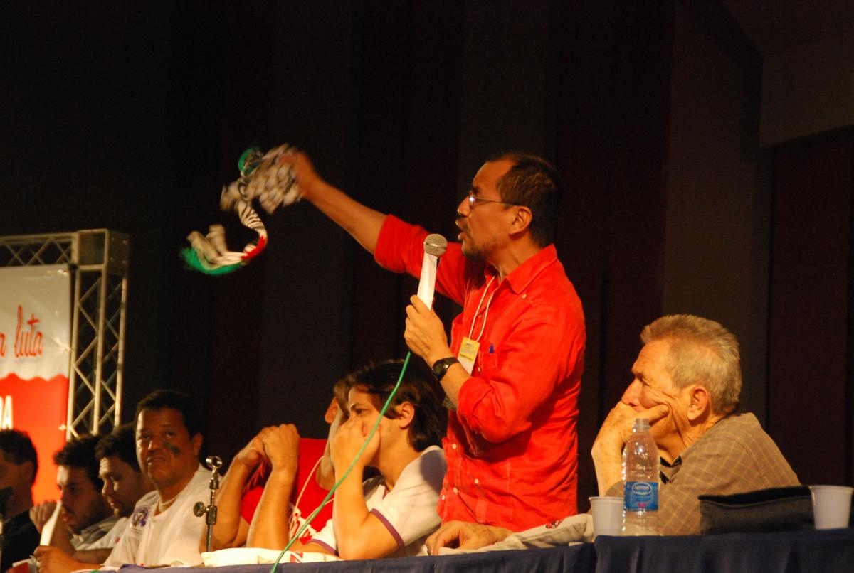 06/06/2010 - Bresil, congres CONCLAT intervention du representant du Mouvement des Sans Terre en solidarite