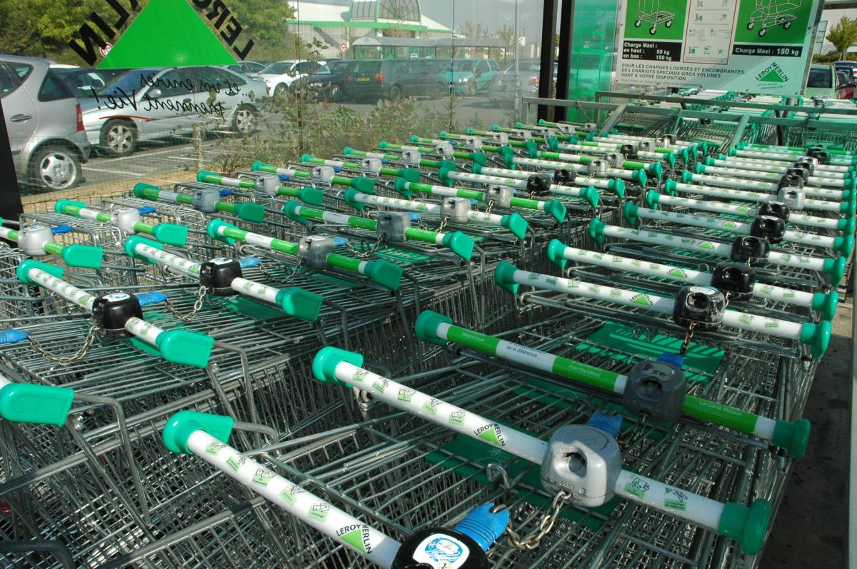 Caddies à courses Leroy Merlin.