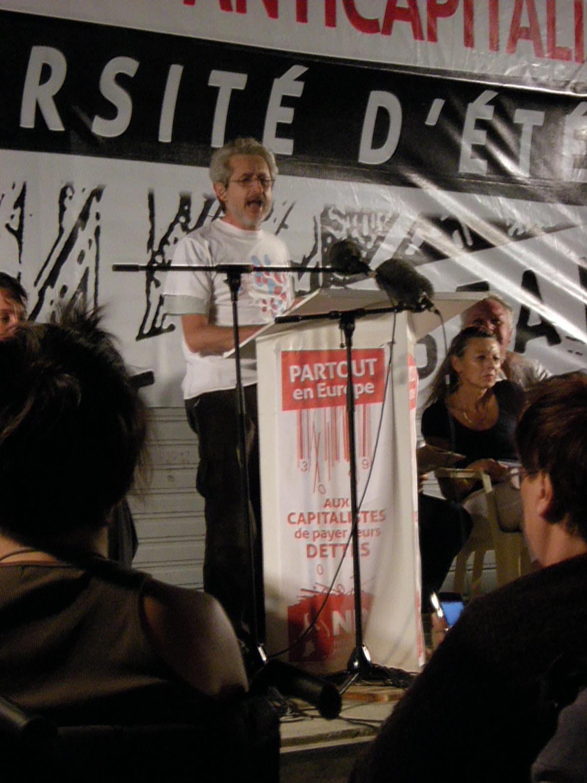 Meeting unitaire retraites le 27 août 2010. Intervention de Jean-Marie Harribey (Attac)