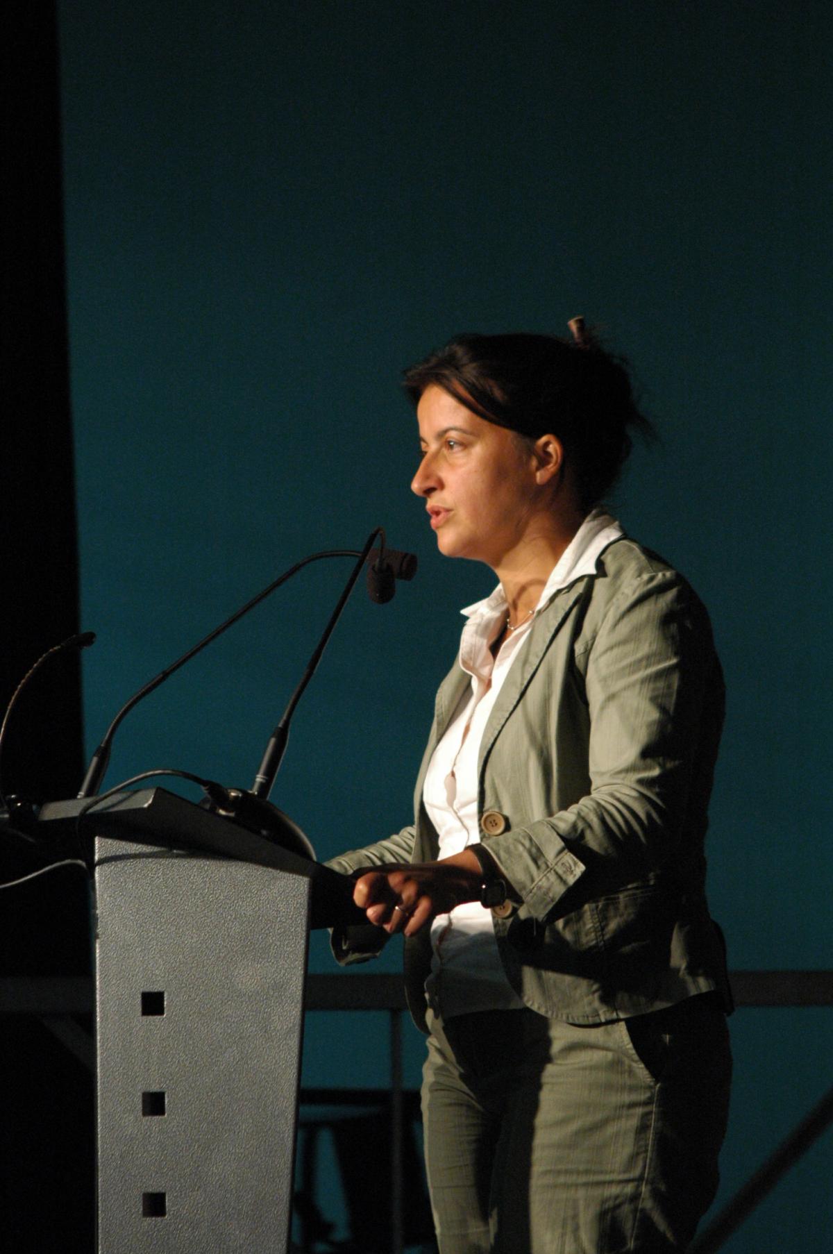 Intervenant: Cécile Duflot les Verts, Salle Paris-Est Montreuil.