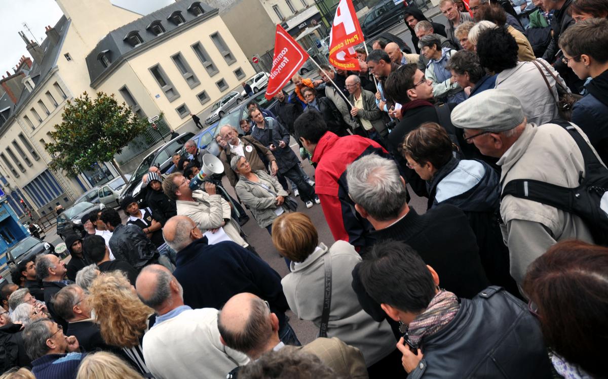 Manifestation de soutien aux réfugiés du squat de Cherbourg.