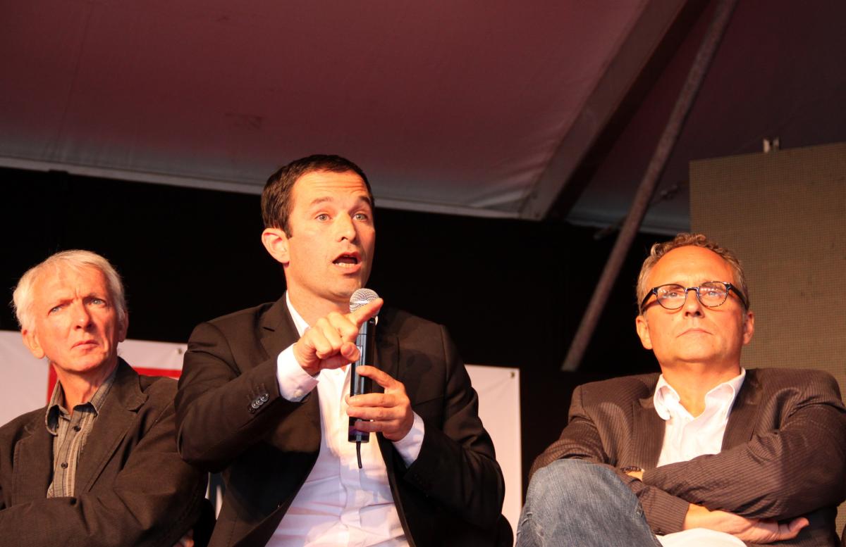Marcel Grignard (CFDT), Benoit Hamon (PS), Eric Corbeaux (PCF)