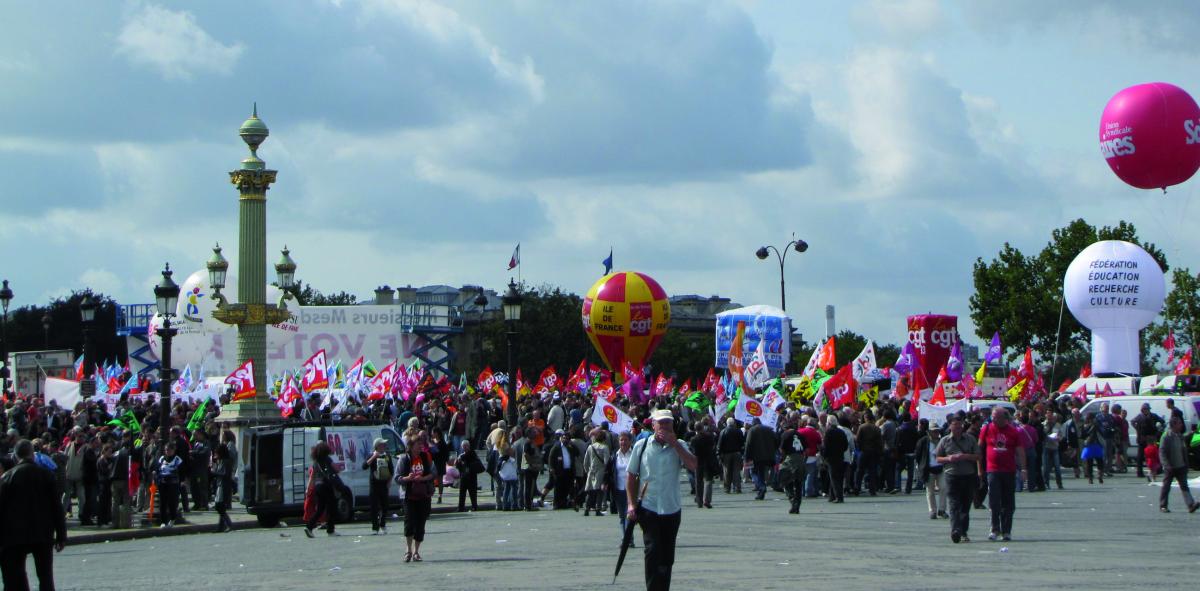 Manifestants place de la Concorde