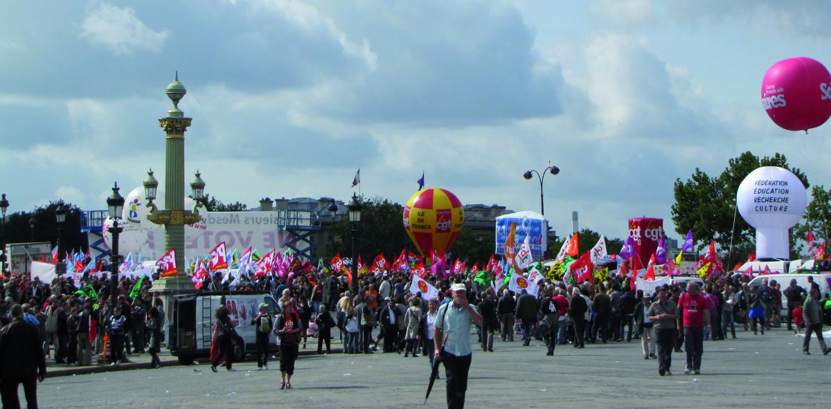 Manifestants place de la Concorde