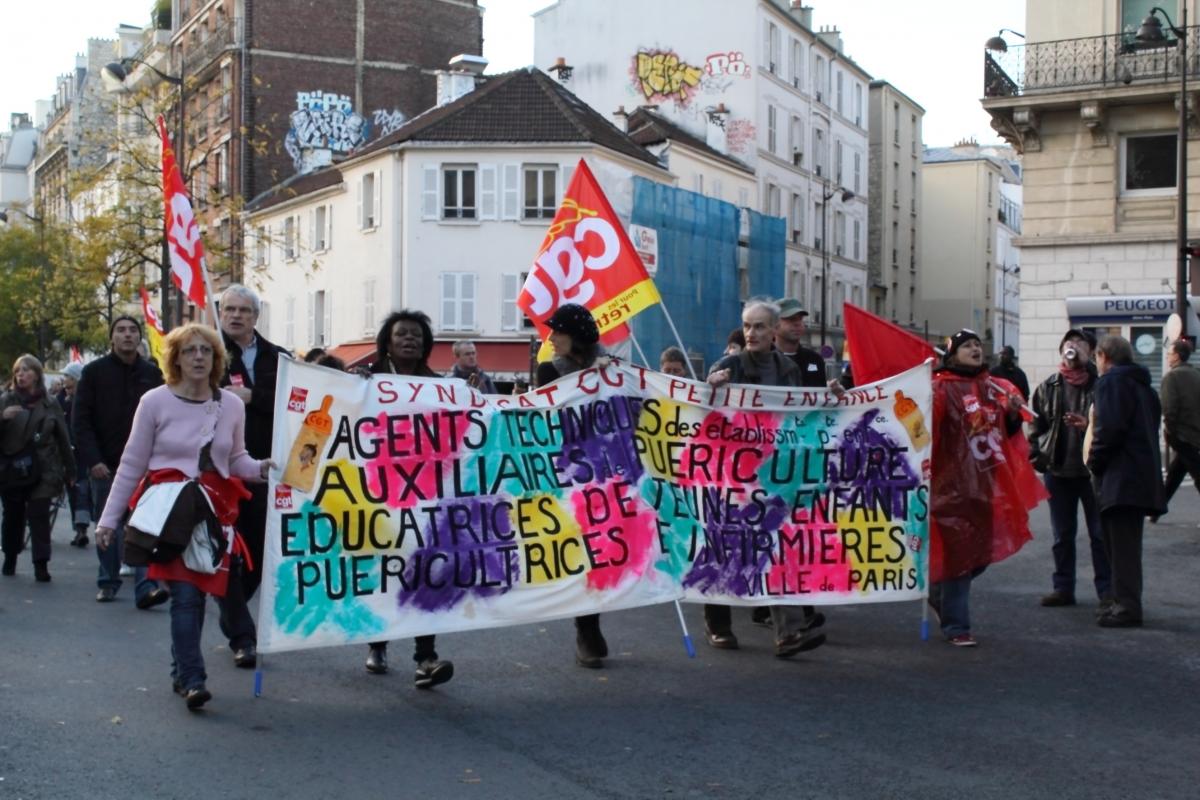 Banderole CGT Petite Enfance Ville de Paris