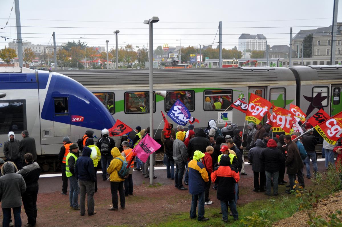Blocage d'un train.