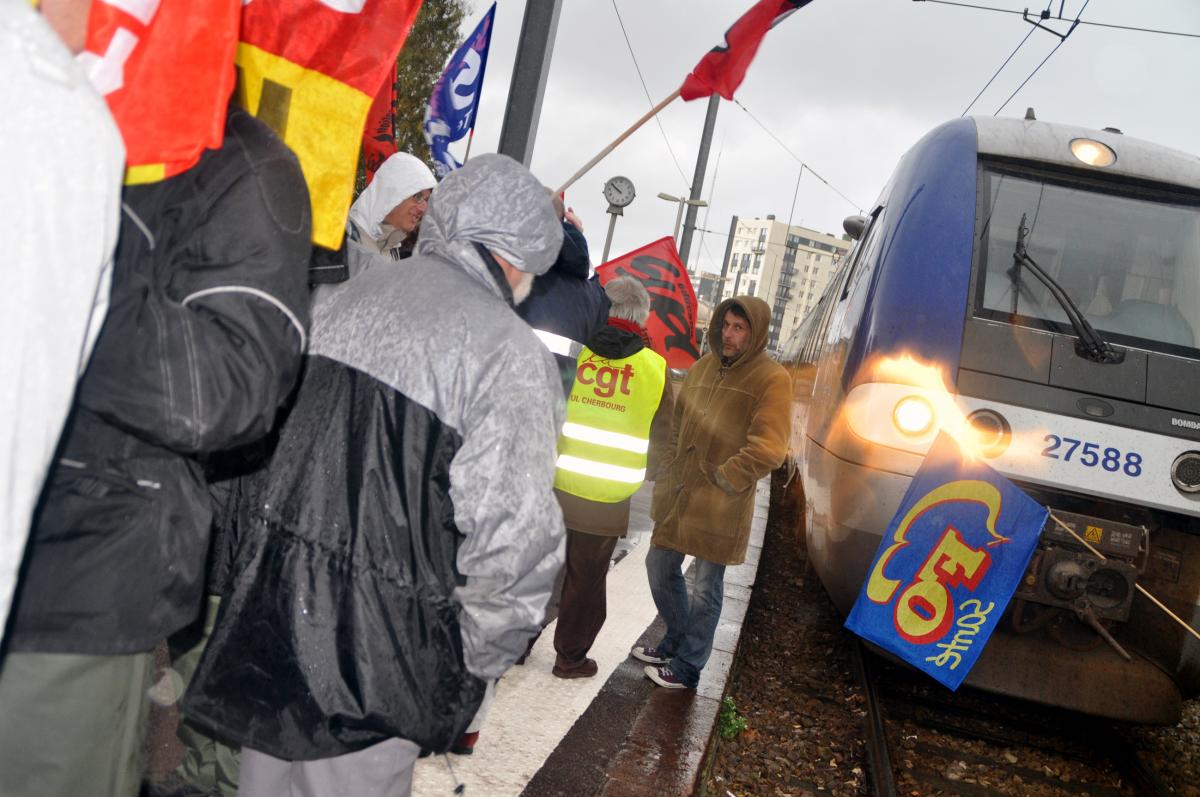 Blocage d'un train.