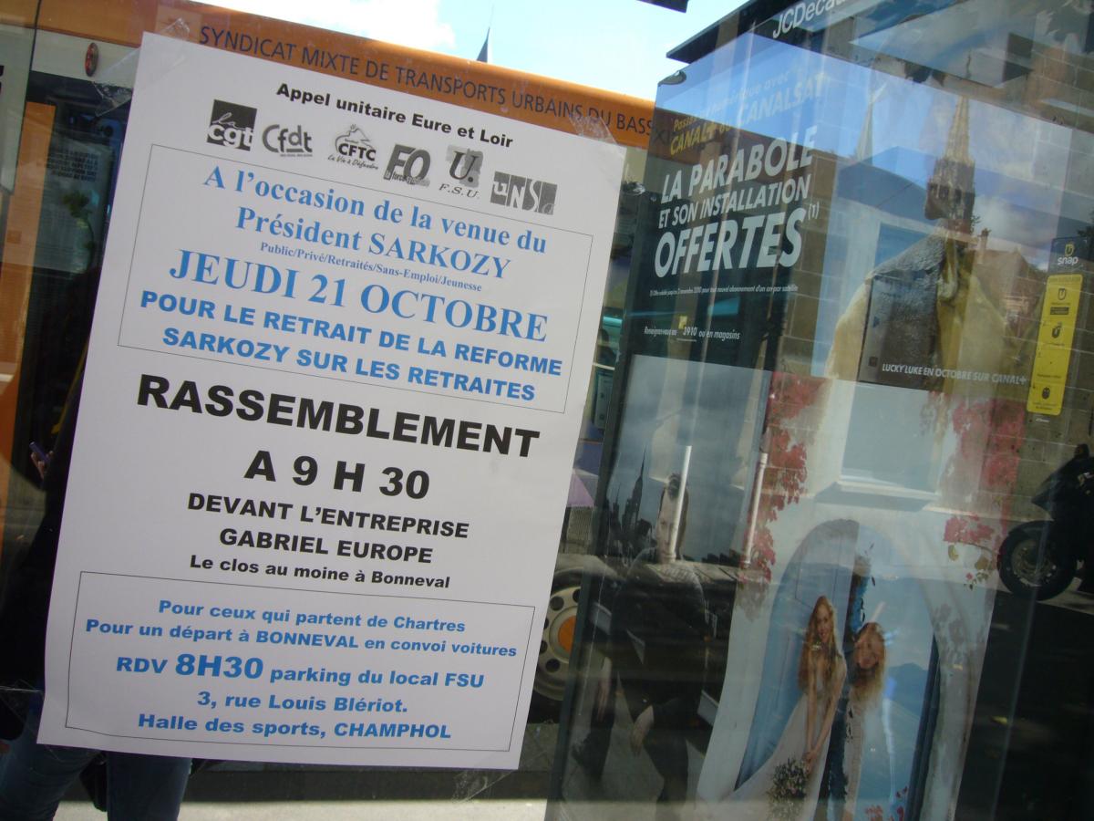 Affiche rassemblement contre Sarkozy