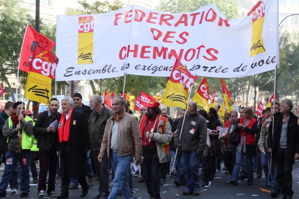 Banderole CGT cheminots