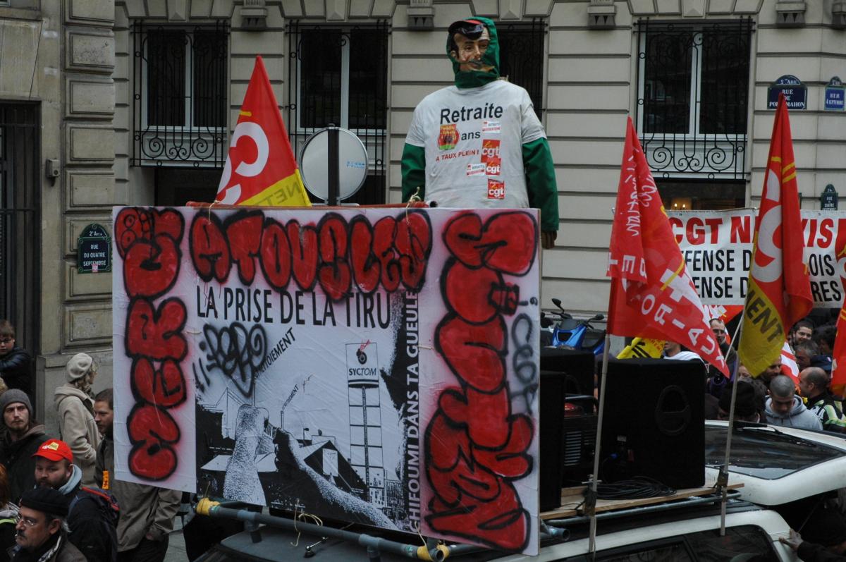 camion sonorisation Cgt des Territoriaux