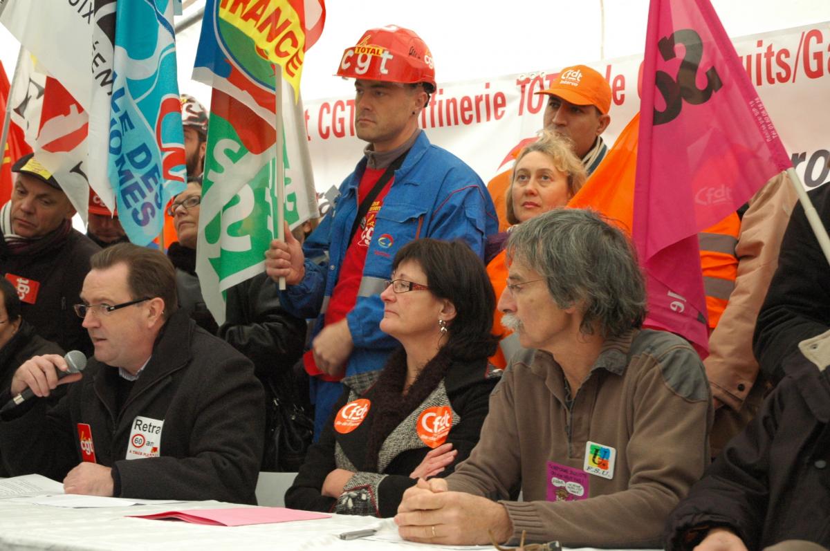 Pascal JOLY Cgt, Françoise LAREUR Cfdt, Pierre MARSALEIX Fsu, responsables Syndicaux en Ile de france.
