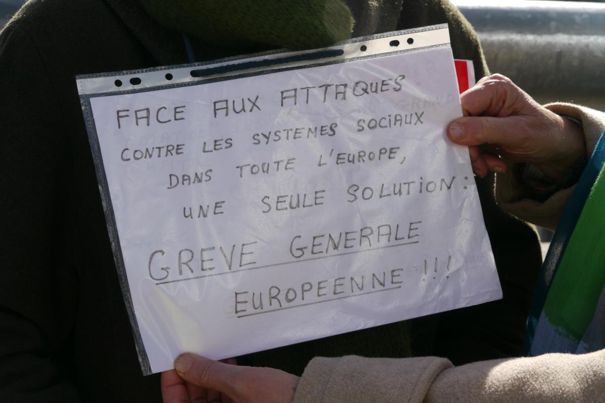 Pancarte : Greve Générale Européenne