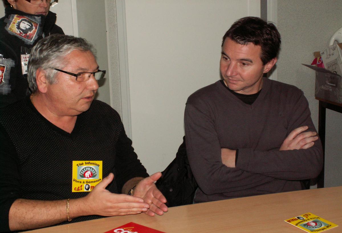 olivier besancenot avec un syndicat de fralib