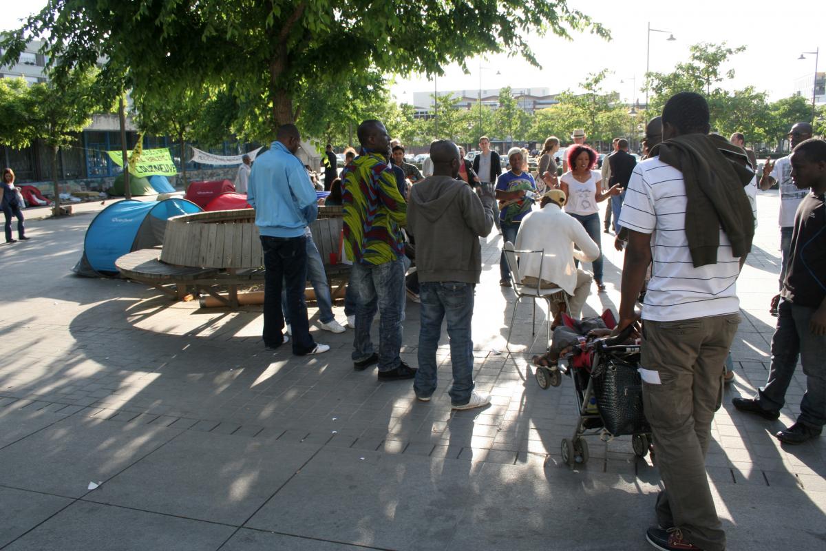 rassemblement sur le lieu du campement