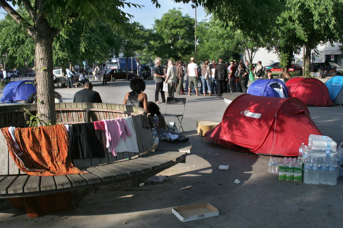 rassemblement sur le lieu du campement