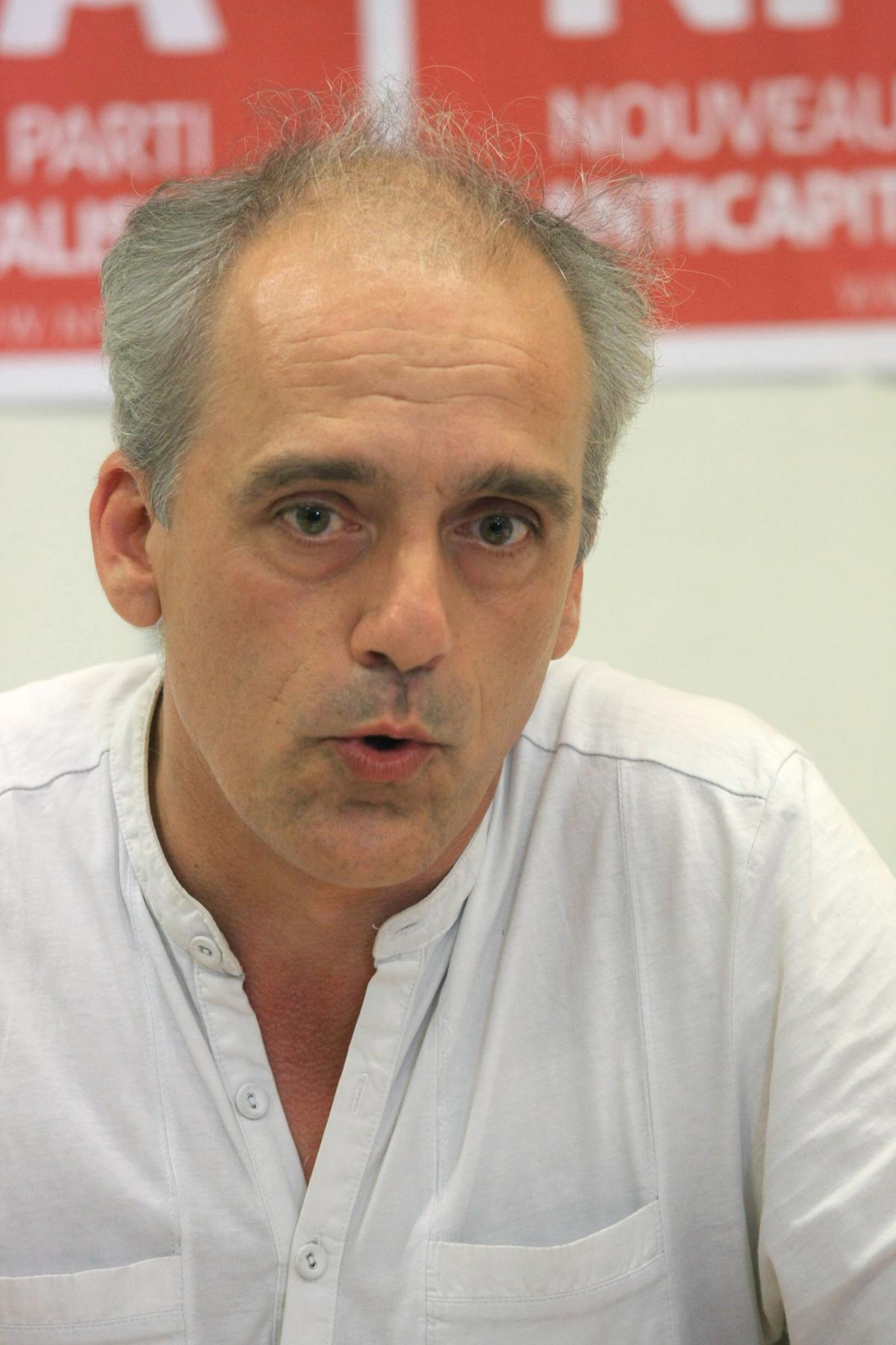 Philippe Poutou lors de la conférence de presse