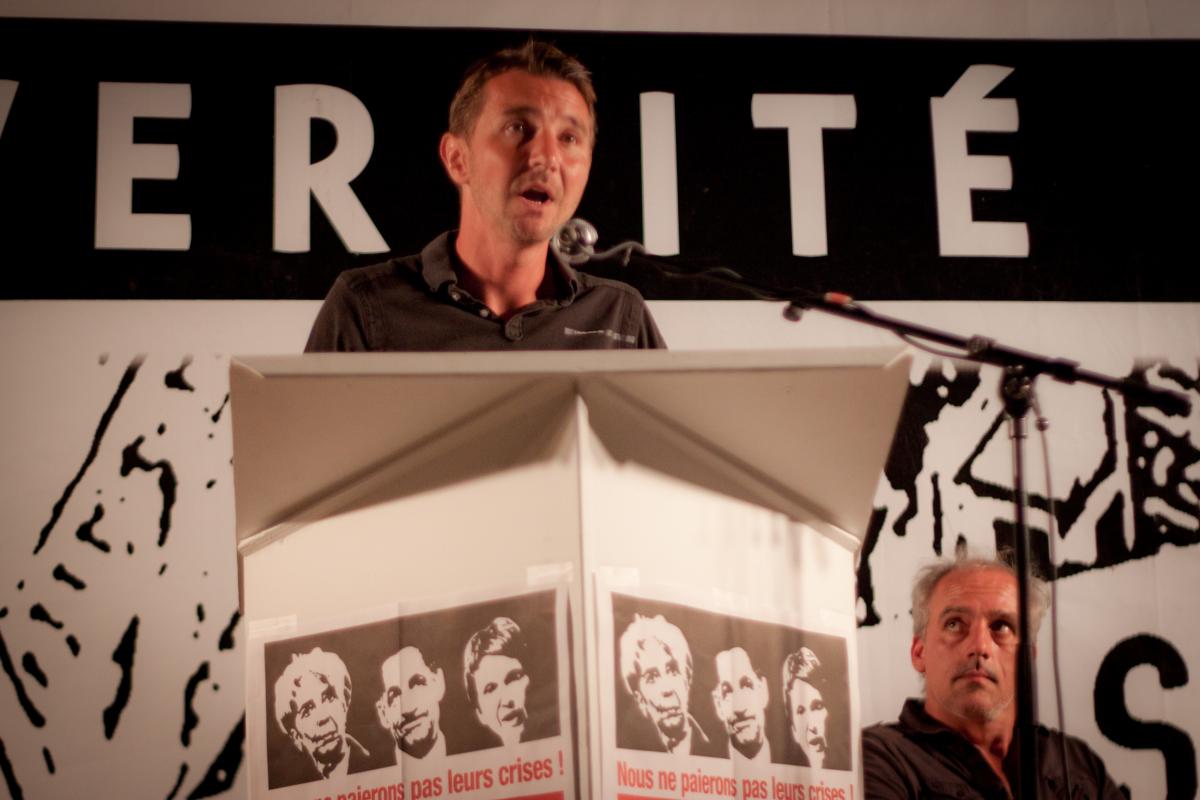 Olivier Besancenot et Philippe Poutou lors du meeting d'ouverture