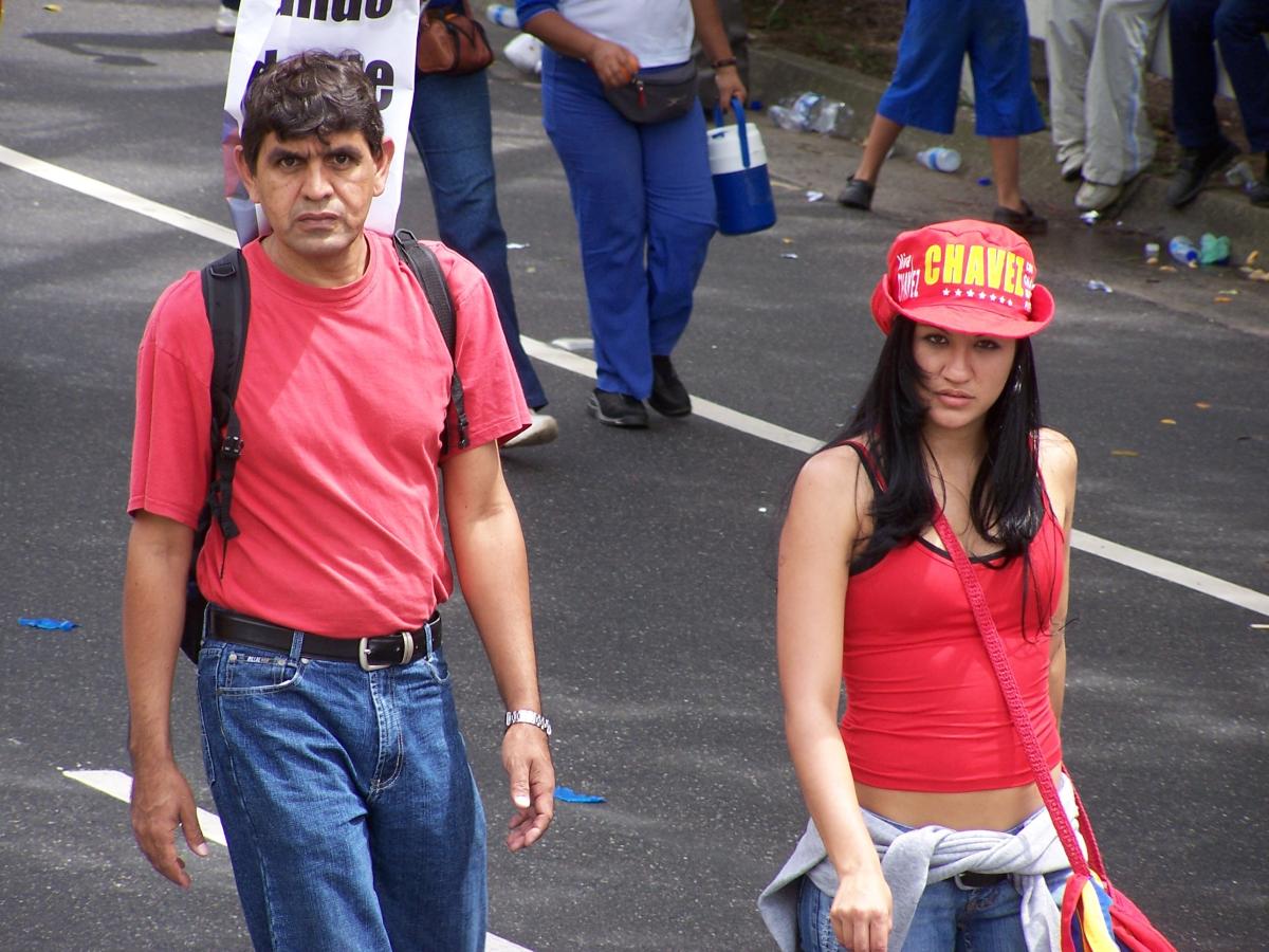 Manifestants soutien à Chavez