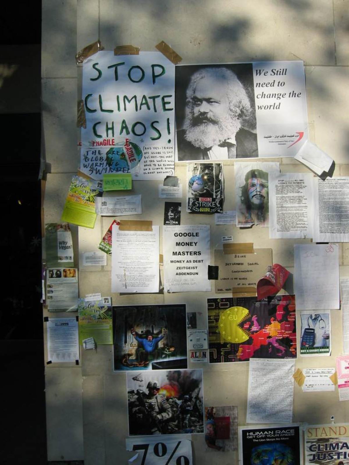 Affichages des indignés à Londres