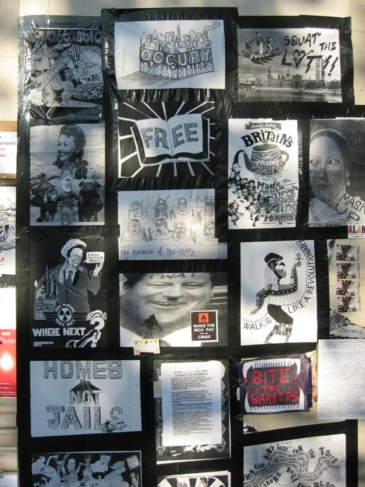 Affichages des Indignés à Londres