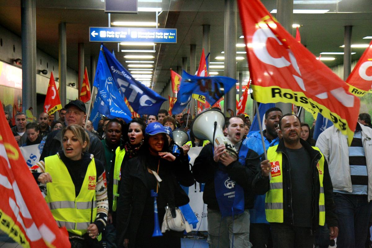 Manifestation dans l'aérogare