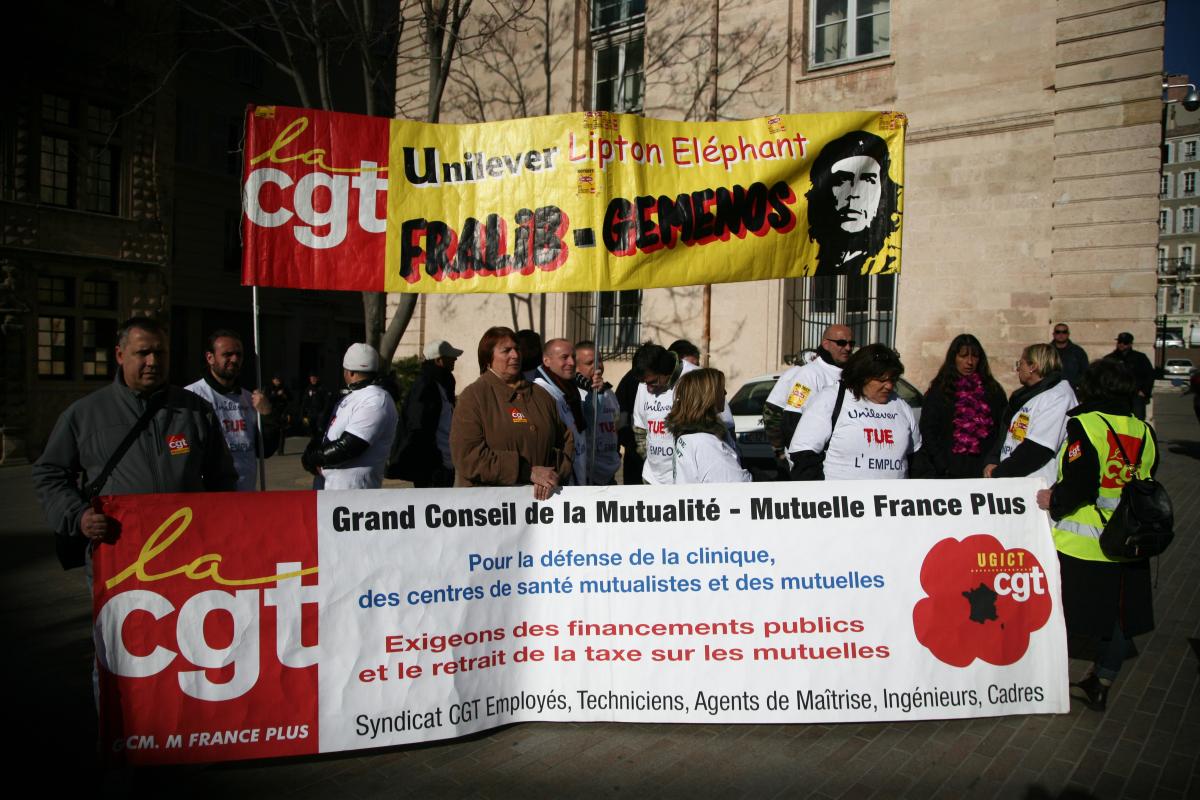 Banderole Fralib et CGT Mutualite.