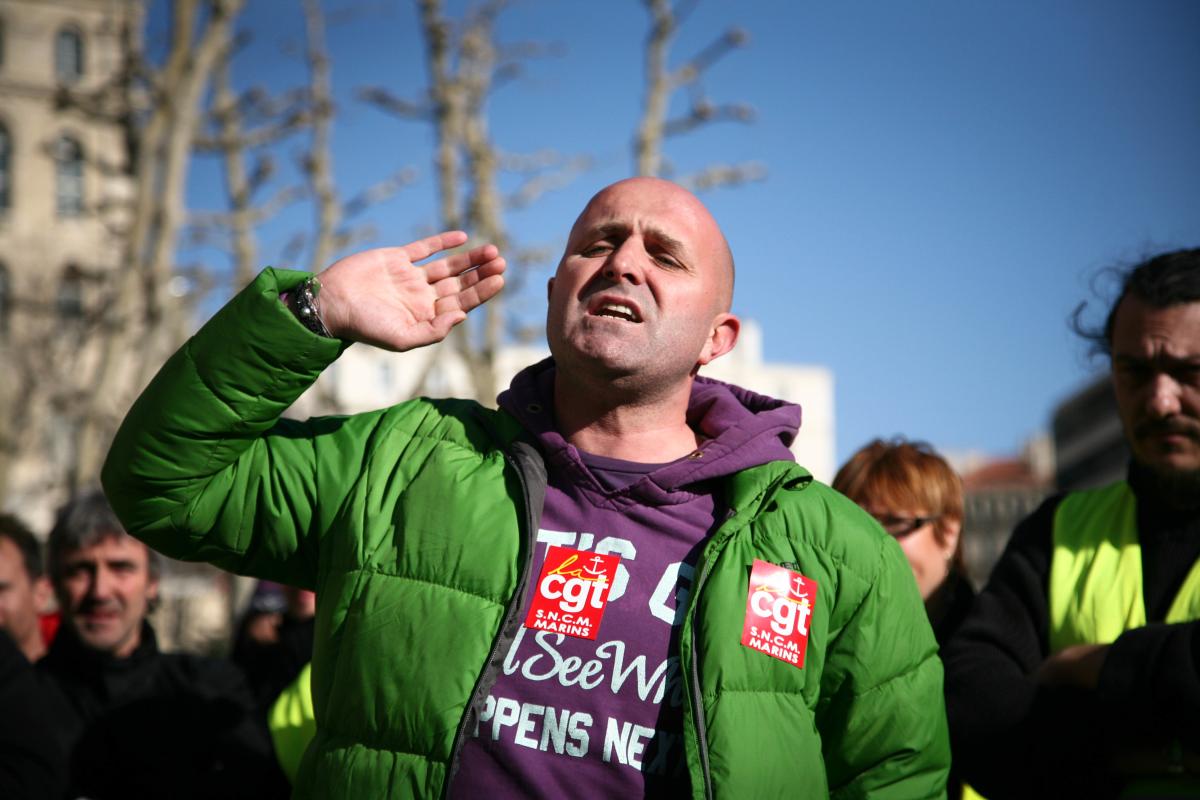 Yann Pantel, representant CGT de la SNCM, en greve depuis le 23 janvier.