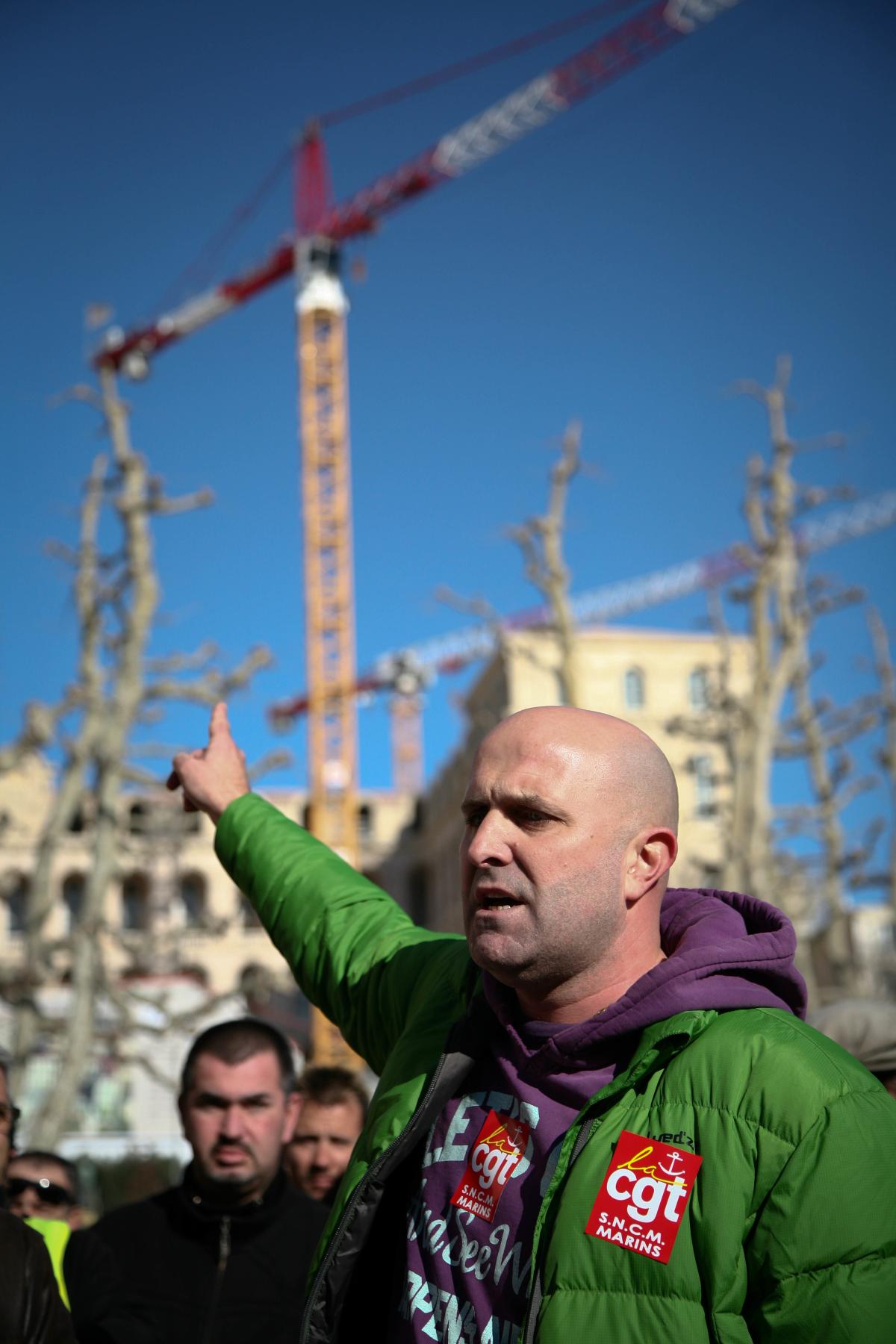 Yann Pantel, representant CGT de la SNCM, en greve depuis le 23 janvier.